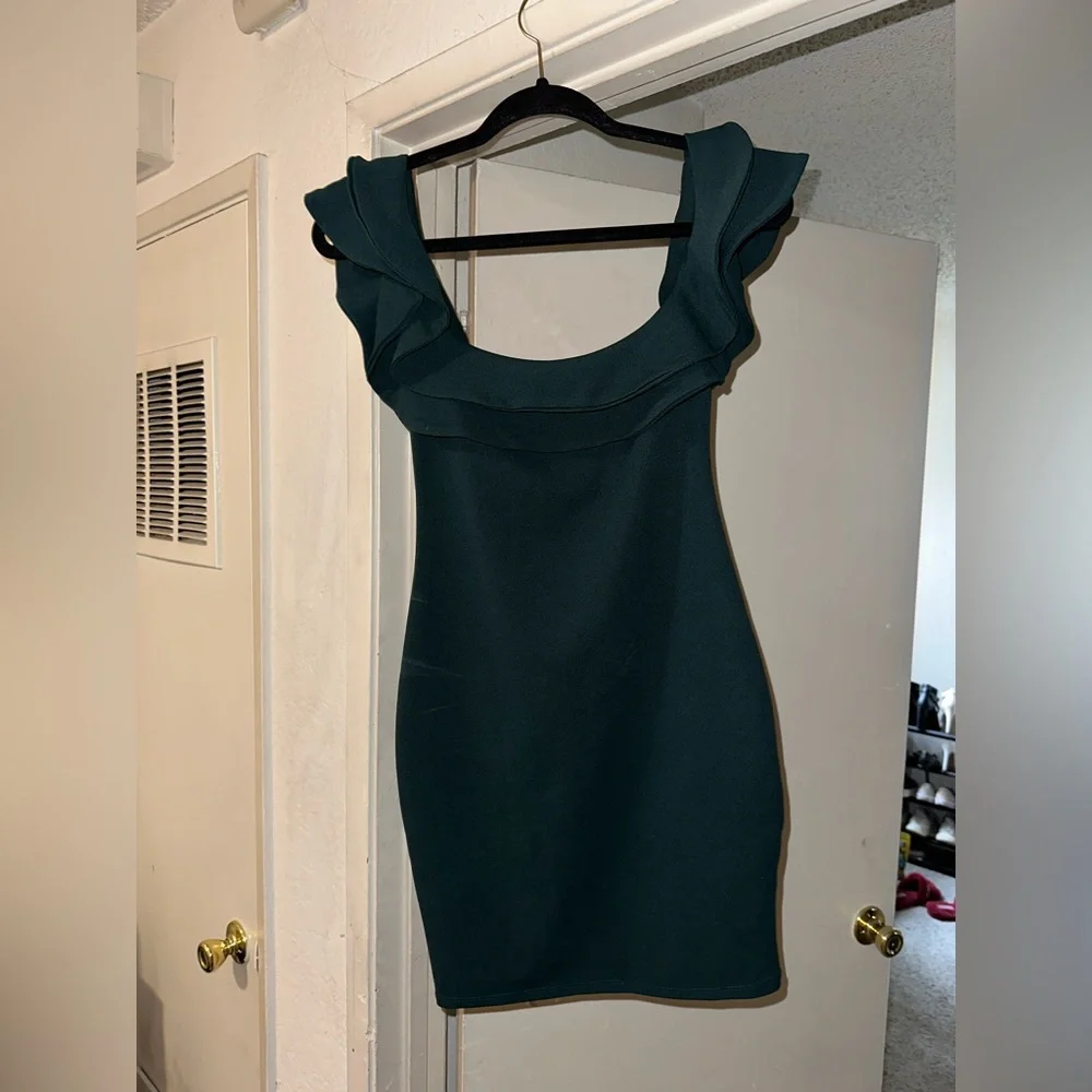 Mind Code Green Ruffle Dress Size Small - Picture 12 of 16